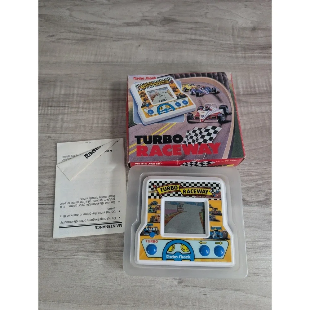 Retro Tandy Turbo Raceway Handheld Arcade Game In Original Box Tested Working